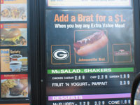 Mcdonalds has regional food. In Wisconsin they had the McBrat.