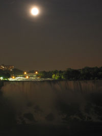 American Falls and the moon