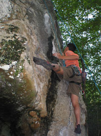 Me climbing in Rumney