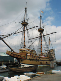 A replica of the Mayflower
