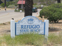 Refugio State Beach sign