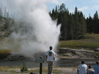 Riverside geyser - we waited a while for this one to blow
