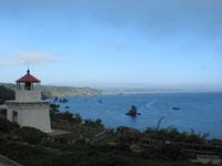 Trinidad lighthouse looking down toward clam beach